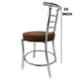 RW Rest Well RW-158 Leatherette Brown Ergonomic Dining Chair with Steel Chrome Finish