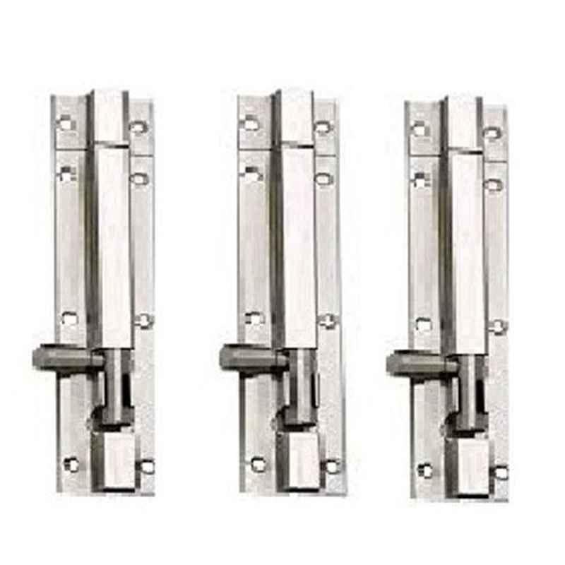 Nixnine 8 inch Stainless Steel Tower Bolt Security Door Latch Lock, SS_LTH_A-511_8IN_3PS (Pack of 3)