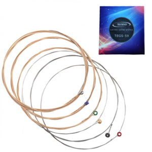 Techno 6 Pcs .10-.46 Bronze Haf Round Silver Acoustic Guitar String Set, TEGS-59