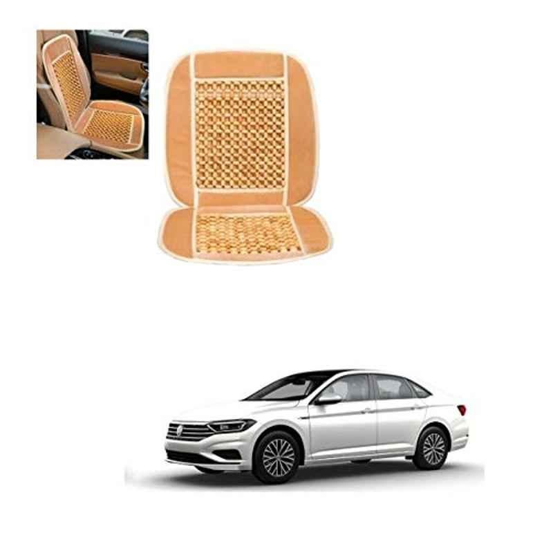 Kozdiko Wooden Bead Seat with Beige Velvet Border for Volkswagen Jetta 2015-Present
