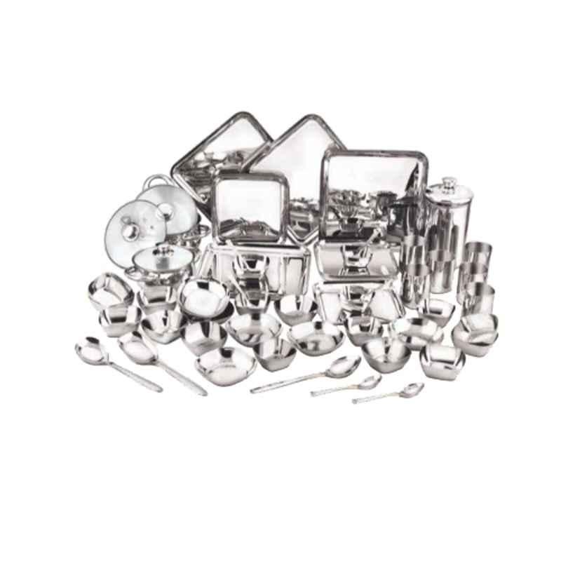 Kraft Qubic 55 Pcs Stainless Steel Dinner Set, QUB55