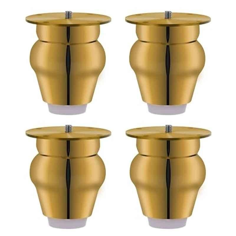 Plantex Heavy Duty Stainless Steel 3 inch Sofa Leg/Bed Furniture Leg Pair for Home/Furniture Sofa Legs for Table/Sofa Support Legs/Sofa Furniture Leg Gold Finish Set of 4 Pcs