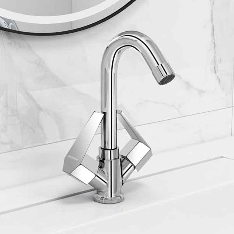 Plantex Sink Tap for Kitchen Basin with Teflon Tape/Kitchen Mixer Tap with 360 deg Swivel Spout/Hot & Cold Mixer (Celesiya-1240-Chrome)