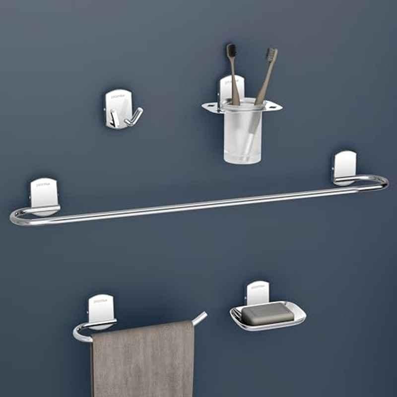 Plantex Parv 304 Grade Stainless Steel Towel Rod for Bathroom/Soap Holder/Napkin Ring/Tumbler Holder/Robe Hook/Bathroom Accessories Chrome