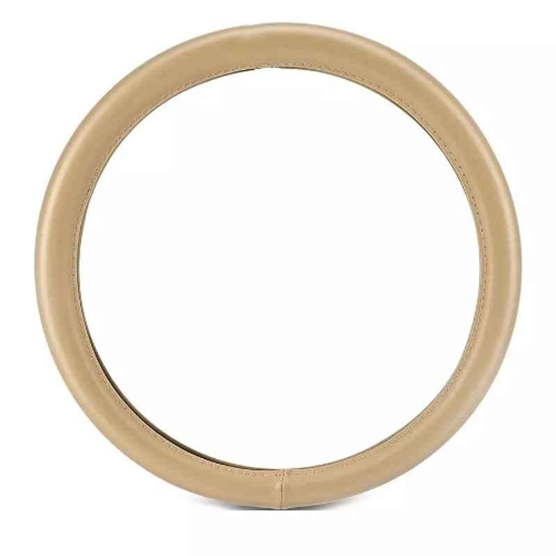 Edylinn 14.5-15.5 inch Faux Leather Beige Medium Steering Wheel Cover for Skoda Kodiaq