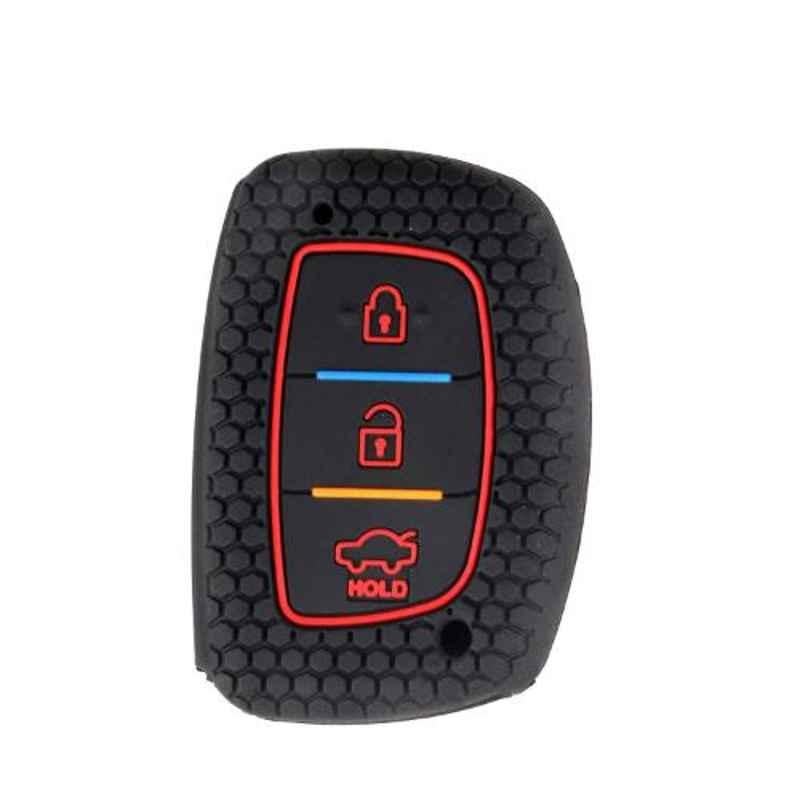 AllExtreme EXKC07 3 Buttons Silicone Shell Case Body Car Remote Black Key Cover