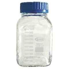 Glassco 500ml Reagent Square Type Graduated Bottle with Wide Mouth, 274.209.03 (Pack of 2)