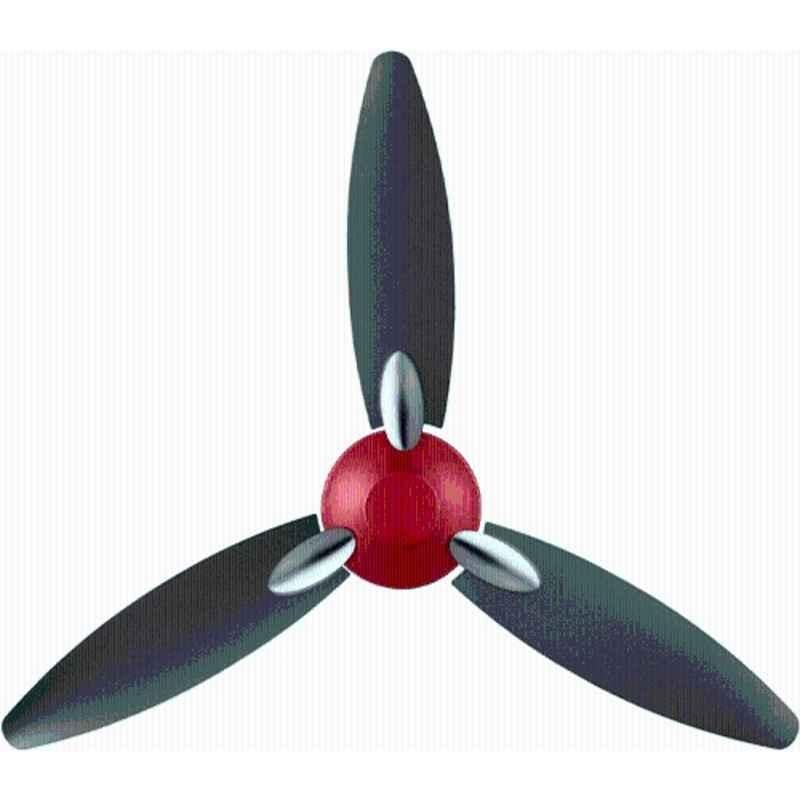 Usha Bloom Daffodile 53W 380rpm 1 Star Metal Sparkle Red & Black Ceiling Fan, Sweep: 1250 mm