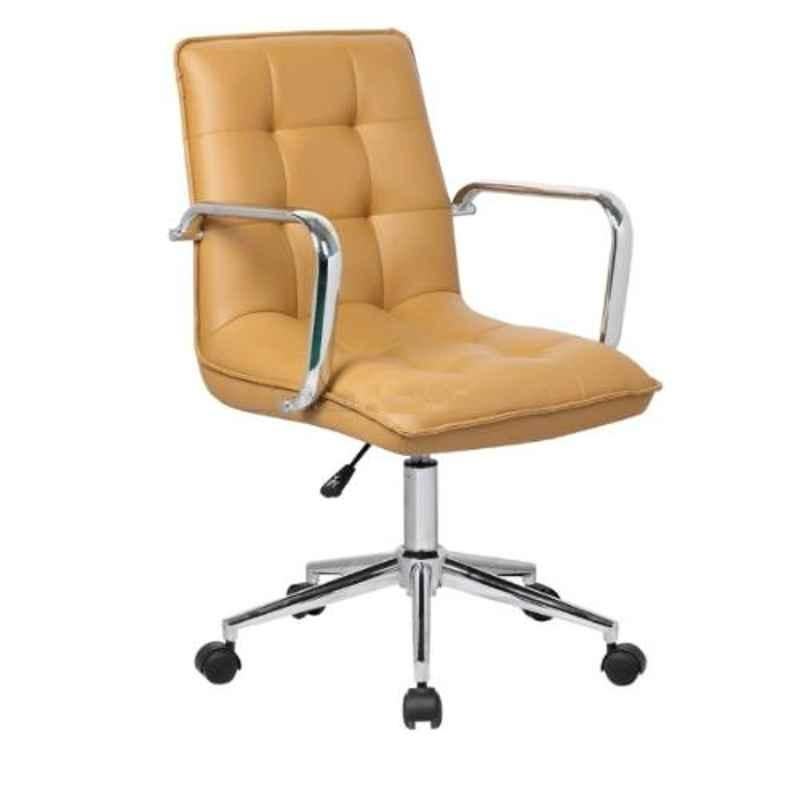 Modern India Leatherette Brown High Back Office Chair, MI224 (Pack of 2)