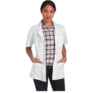 white lab coat half sleeve