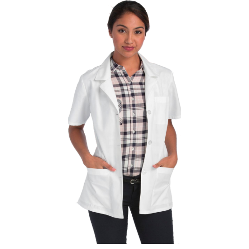 Protect U Medium White Half Sleeve Lab Coat for Women, 100-844-101