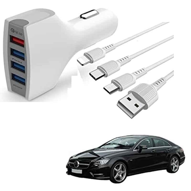 Kozdiko 4 Port USB Car Charger with 3 in 1 Cable for Mercedes Benz CLS-Class