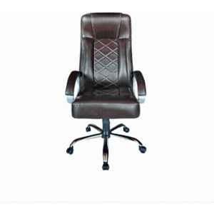 RM HOME Russa Leather High Back Brown Executive Chair