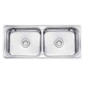 Zesta 37x18x8 inch Stainless Steel Silver Double Bowl Kitchen Sink