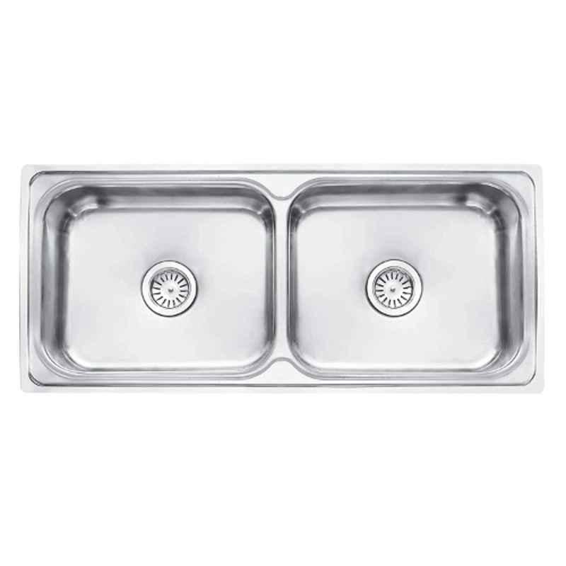 Zesta 37x18x8 inch Stainless Steel Silver Double Bowl Kitchen Sink