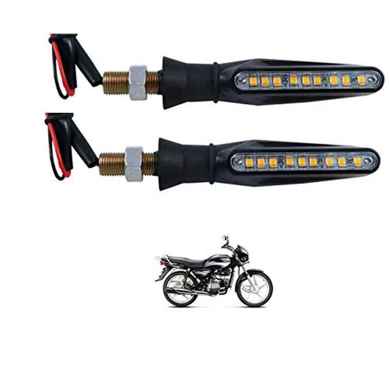 Kozdiko 4 Pcs Plastic Front & Rear Side Sleek Yellow Bike Indicator Set for Hero Splender Plus