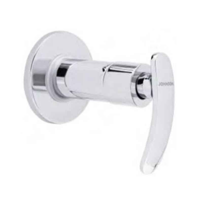 Johnson Curl Brass Chrome Quarter Turn Concealed Stop Cock, T3077C
