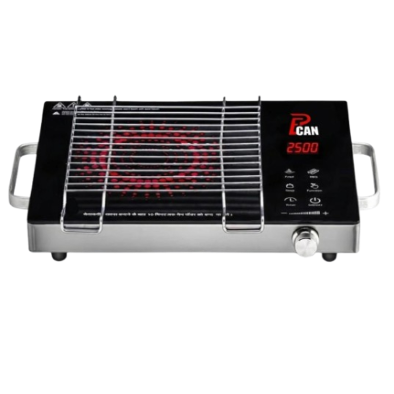 Pecan 2500W Glass & Stainless Steel Black Heavy Duty Infrared Cooktop