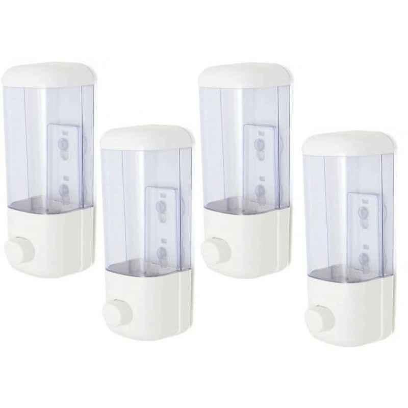 Prestige 350ml Plastic White Wall Mount Liquid Soap Dispenser, 403 (Pack of 4)
