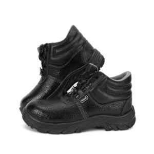 Komico Tejas Synthetic Leather Black Metal Toe Safety Shoes, Size: 8