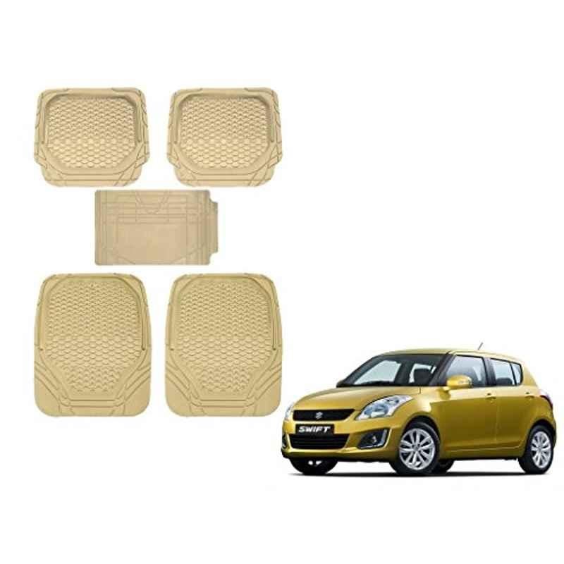 Kozdiko 5 Pcs 8855TW Beige Car Mat Set for Maruti Swift