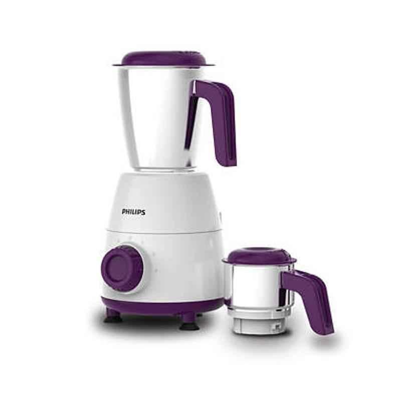 Philips 500W White & Purple ABS Body Mixer Grinder with 2 Jars, HL7506/00