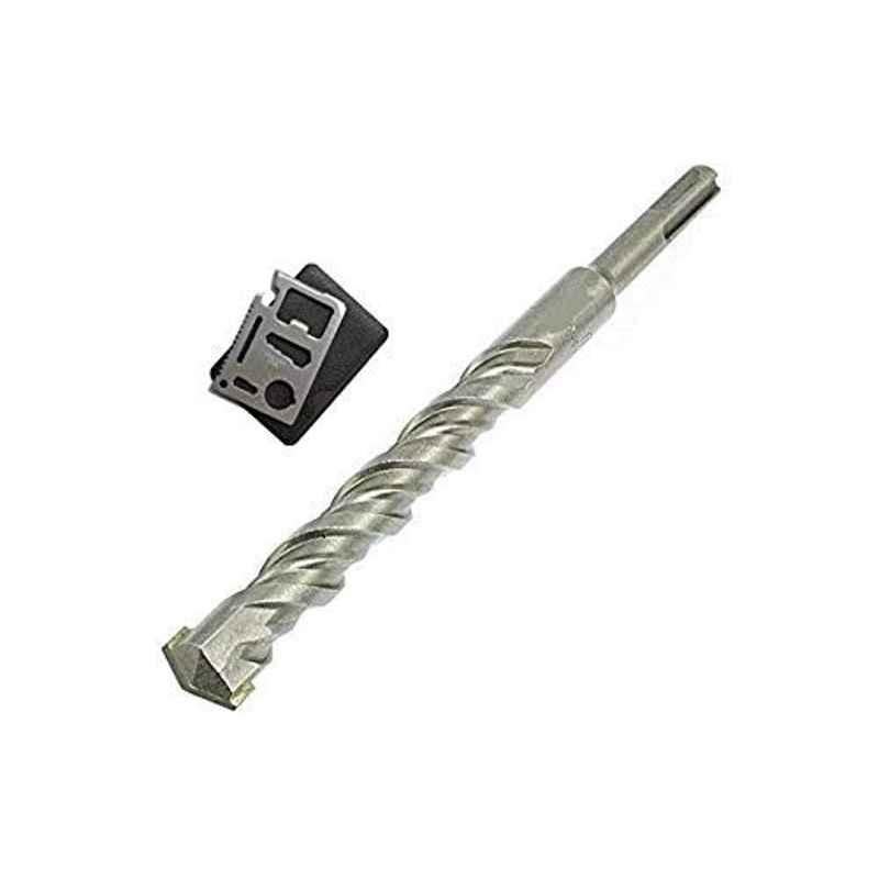 Krost Sds-Shank Hammer/Masonary Drill Bits For Concrete Application With 11 In 1 Pocket Multitool (25X250X310mm, 2)