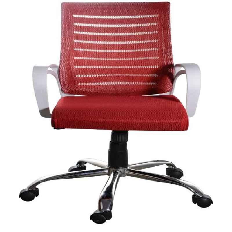 Regent Boom Net & Metal White & Red Mesh Chair