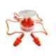 NAT Silicone Rubber Orange Washable & Reusable Corded Earplug, SP777 (Pack of 25)