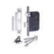 ATOM 8 inch Brass & Iron Black Silver Finish Mortise Door Lock Set, MH-607-KY-BS