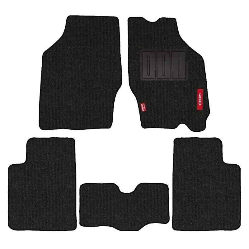 Elegant Carry 5 Pcs Polypropylene Black Carpet Car Floor Mat Set for Maruti Suzuki Zen Estilo