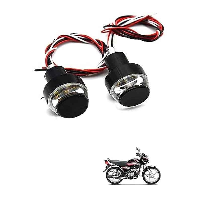 Kozdiko 2 Pcs Dual Colour Motorcycle LED Indicator Turn Signal Handle Bar Light Set for Hero HF Deluxe Eco