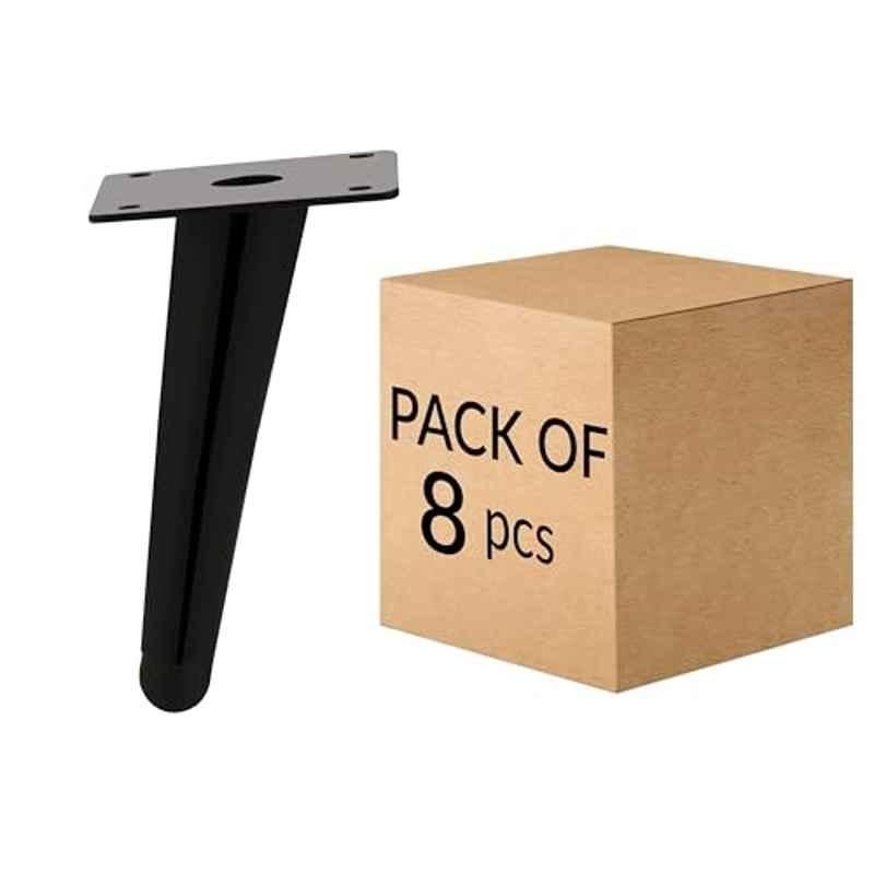 Plantex 6 inch Stainless Steel Black Sofa Legs with Rubber Grip (Pack of 8)