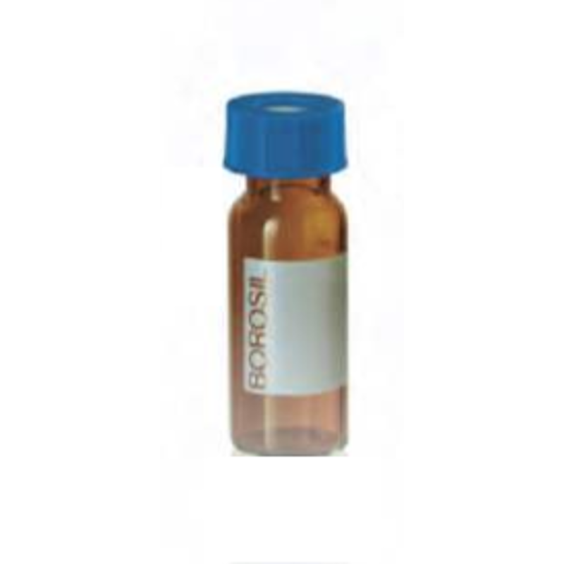 Borosil 100 Pcs 2ml Polypropylene Amber Screw Neck Vial with 9mm Screw Cap, VC02A009PKS114 (Pack of 10)