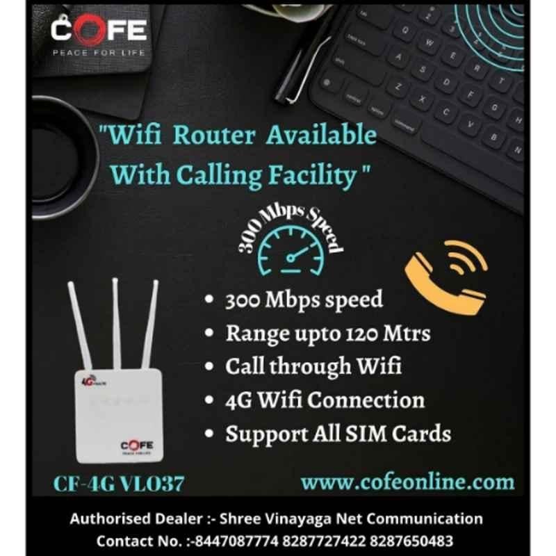 Cofe CF-4GVL037 300Mbps Wireless 4G LTE & VoLTE Router with Landline