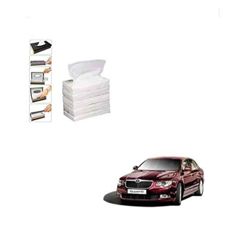 Kozdiko 100 Pulls Dispenser Box Refiller Tissue Paper with 200 Sheets for Skoda Superb (Pack of 5)
