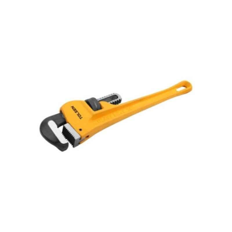 Tolsen 14 inch Carbon Steel Yellow, Black & Silver Pipe Wrench, 10233