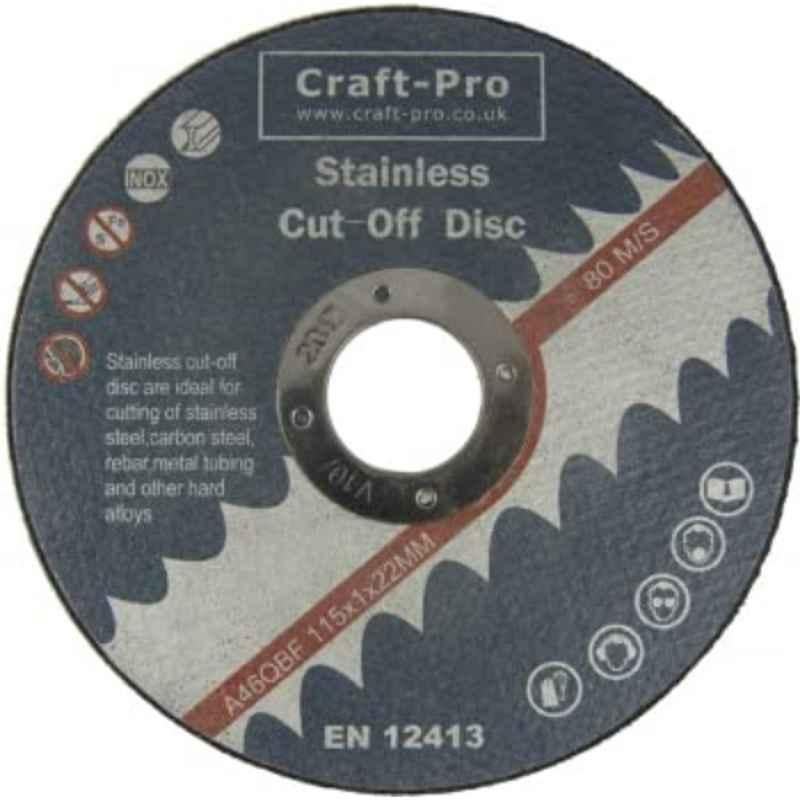 Craft Pro 115x1x22mm Stainless Steel Cut Off Wheel, (Pack of 25)