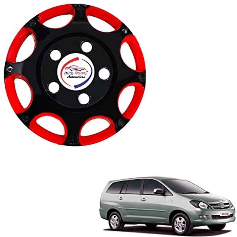 Auto Pearl 4 Pcs 15 inch ABS Black & Red BBR39 Hubcap Wheel Cover Set for Toyota Innova 2005 2012