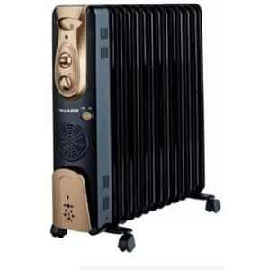 Lazer Alpha 2900W OFR-13 Ecofin Black & Gold Oil Filled Radiator PTC Room Heater with Fan, OFR13ECOFINBGLD (OFR with PTC Fan)