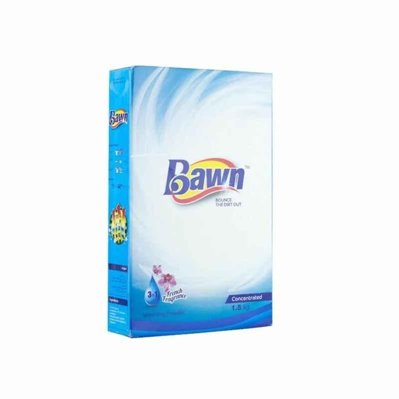 Bawn 3 in 1 Concentrated Washing Powder, French Fragrance, 1.5 Kg, 8 Pcs/Carton