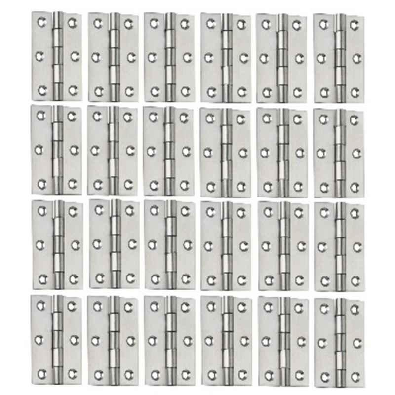 Shri 3 inch Stainless Steel Solid Welded Satin Finish Silver Premium Butt Hinge, 3X16 S-SS (Pack of 24)