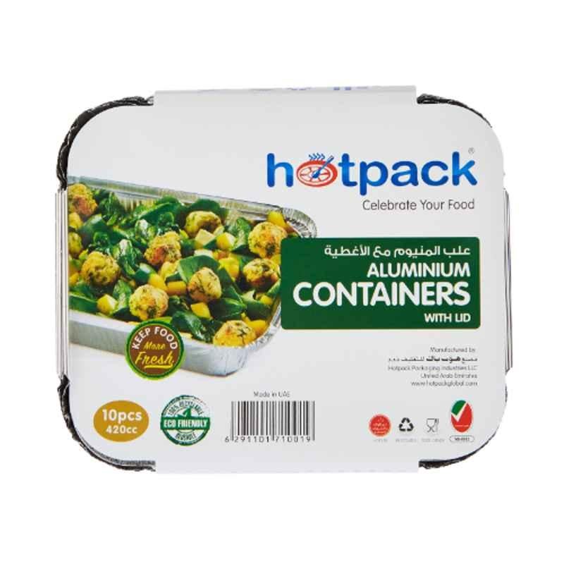 Hotpack 10Pcs 420CC Aluminium Container Set, HSM8342