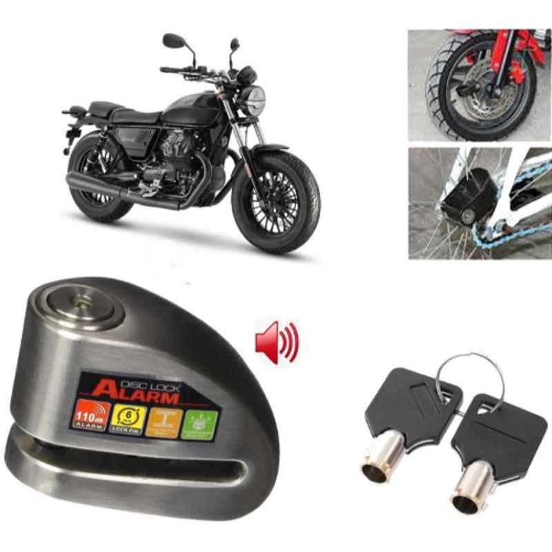 Auto Pearl Steel Black Anti-Theft Alarm Disc Brake Lock for Guzzi V9, Lock_505