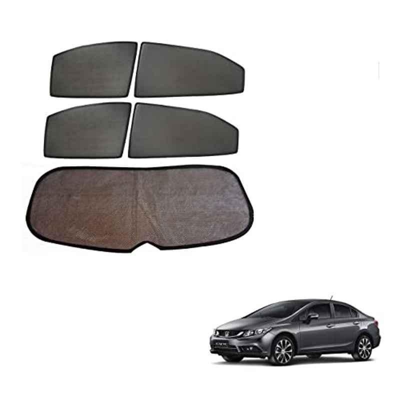 Kozdiko 5 Pcs Mesh Black Fixed Window & Rear Sun Shades Set for Honda Civic