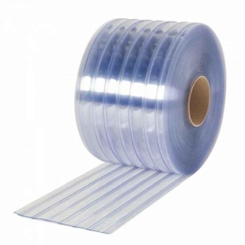 2mm Clear Blue PVC Ribbed AC Curtain