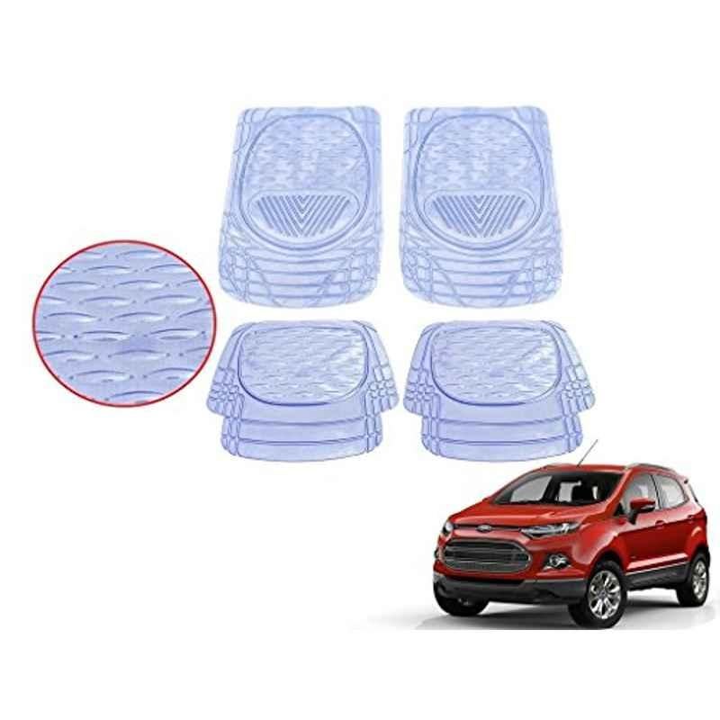 Kozdiko 4 Pcs 6204 PVC & Rubber Clear Car Foot Mat Set for Ford Eecosports