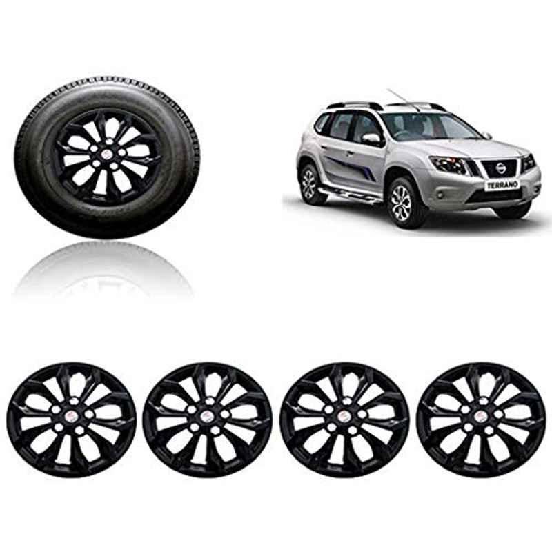 Auto Pearl 4 Pcs 15 inch ABS Black Car Wheel Cover Set for Nissan Wheels