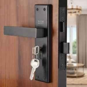 VIN KRAFT 8 inch 60mm Stainless Steel Black Oxide Mortise Door Lock Handle Set with 3 Keys, ML101-8CYS-OSK-BLACK