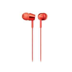 Sony MDR-EX155AP Red In Ear Wired Headphone with Mic